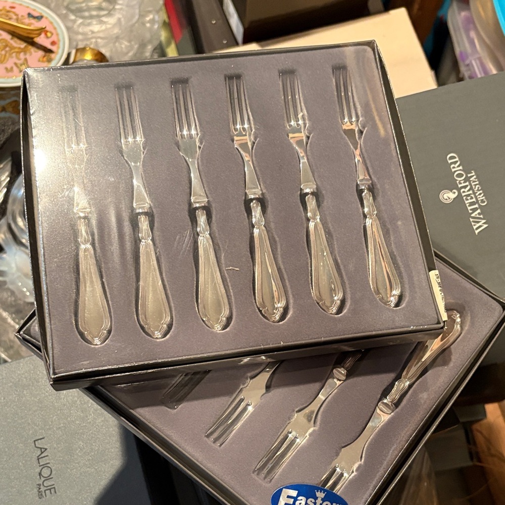 Waterford style Silver fruit Fork Sets - 12 pcs - eastern sterling